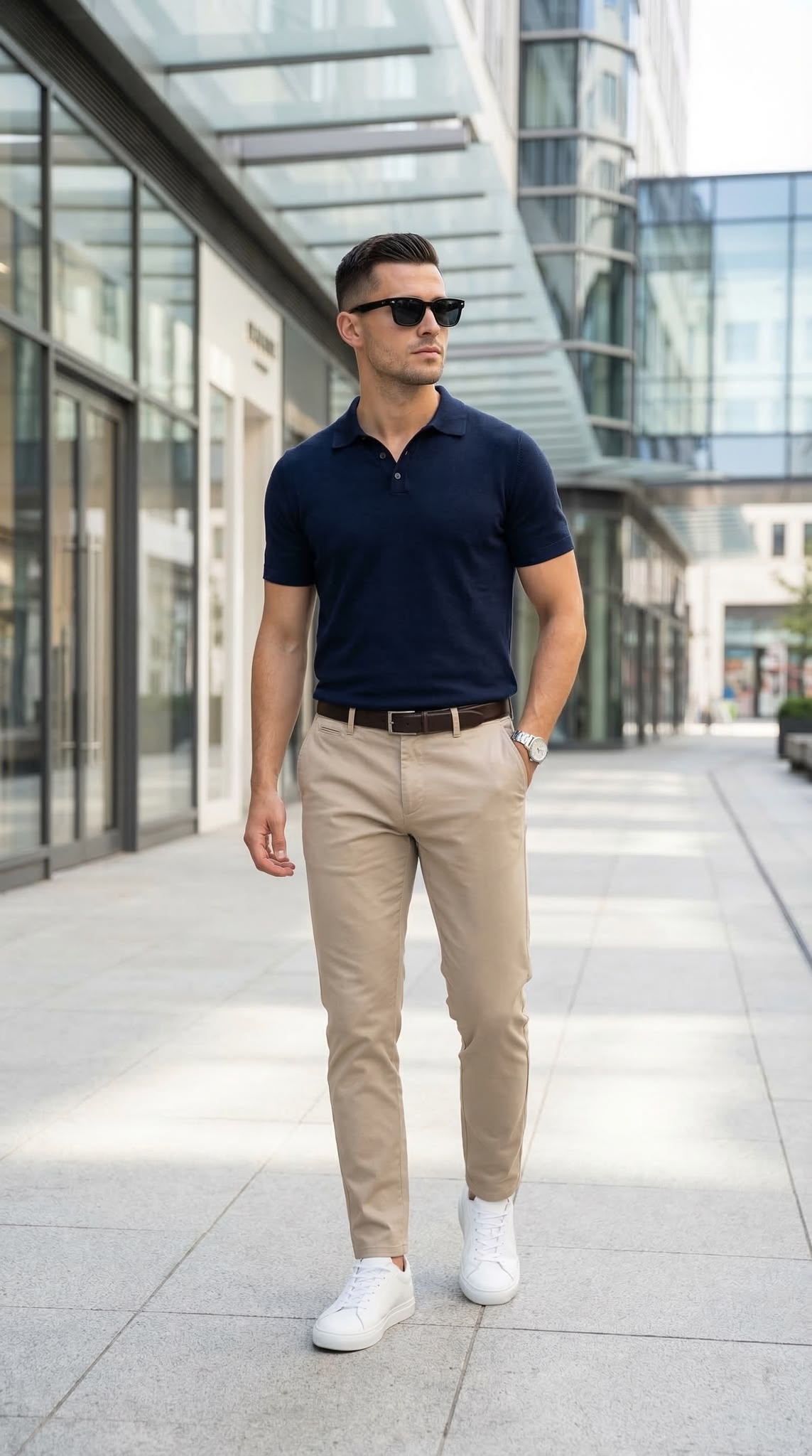 Polo and chinos with sneakers